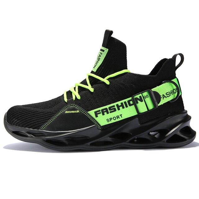 Men's Breathable Knit Blade Sneakers - Sporty Casual Running Shoes