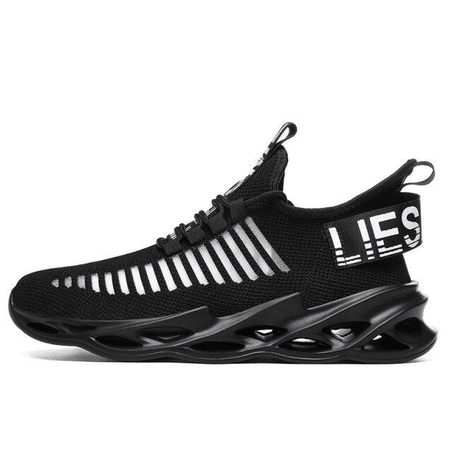 Men's Breathable Knit Blade Sneakers - Sporty Casual Running Shoes