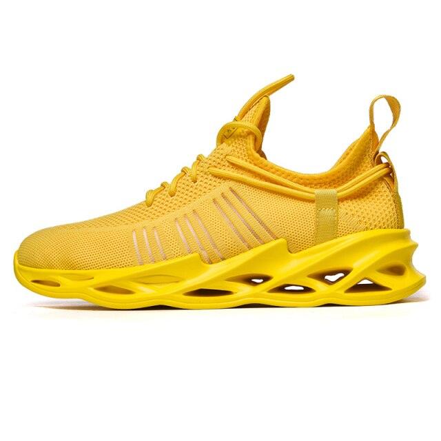 Men's Breathable Knit Blade Sneakers - Sporty Casual Running Shoes