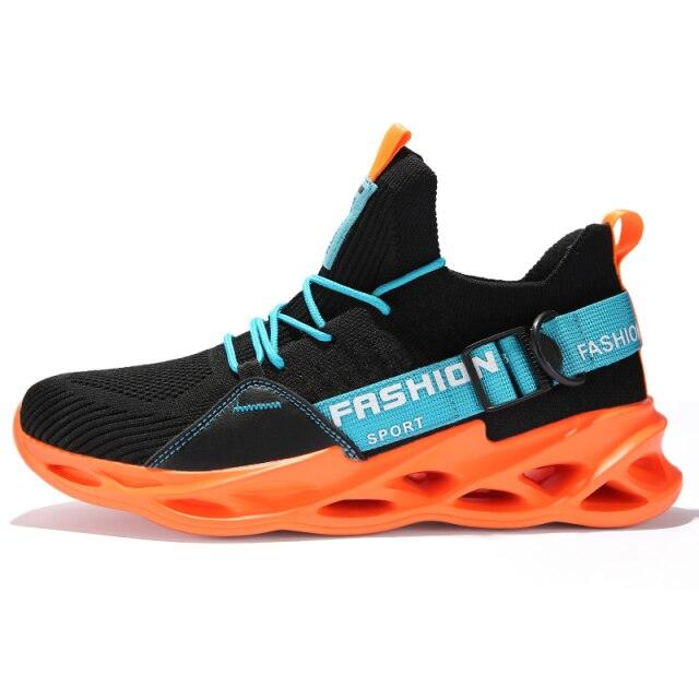 Men's Breathable Knit Blade Sneakers - Sporty Casual Running Shoes