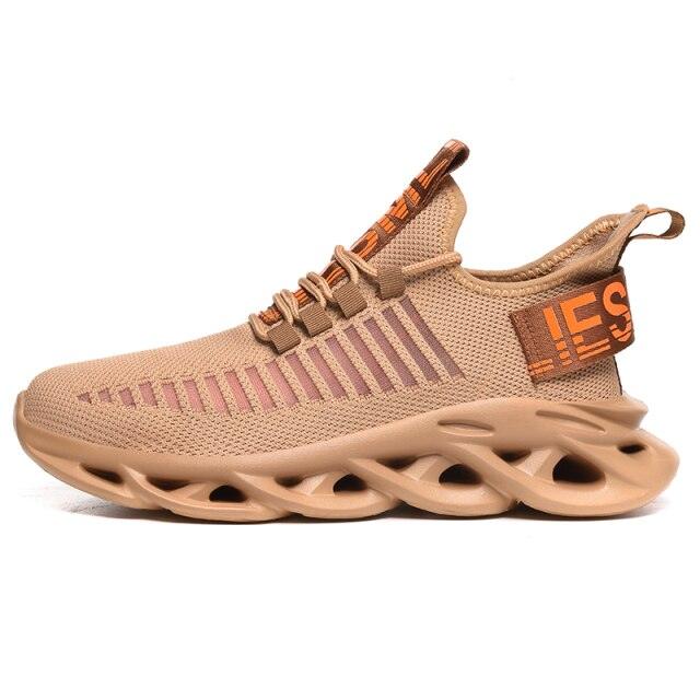 Men's Breathable Knit Blade Sneakers - Sporty Casual Running Shoes