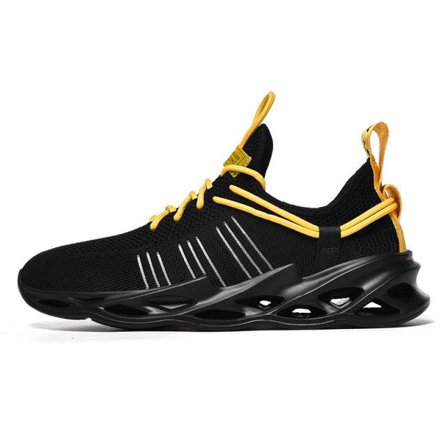 Men's Breathable Knit Blade Sneakers - Sporty Casual Running Shoes