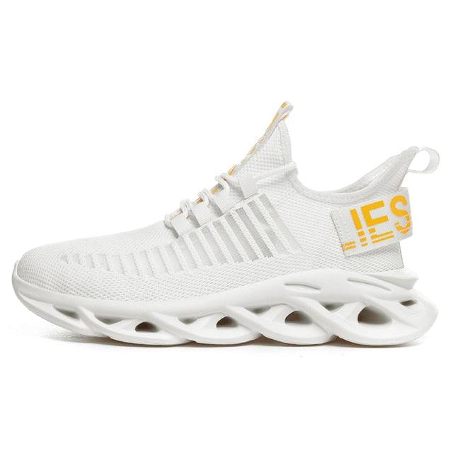 Men's Breathable Knit Blade Sneakers - Sporty Casual Running Shoes