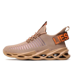 Men's Breathable Knit Blade Sneakers - Sporty Casual Running Shoes