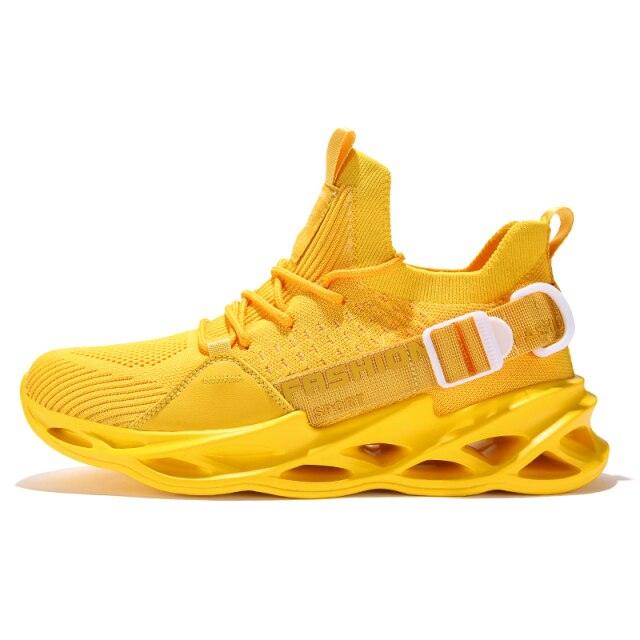 Men's Breathable Knit Blade Sneakers - Sporty Casual Running Shoes