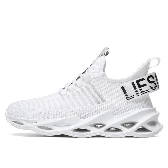 Men's Breathable Knit Blade Sneakers - Sporty Casual Running Shoes