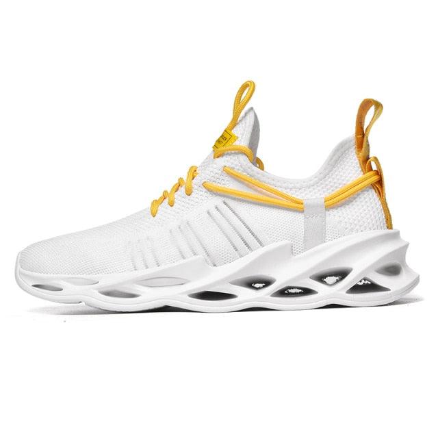 Men's Breathable Knit Blade Sneakers - Sporty Casual Running Shoes