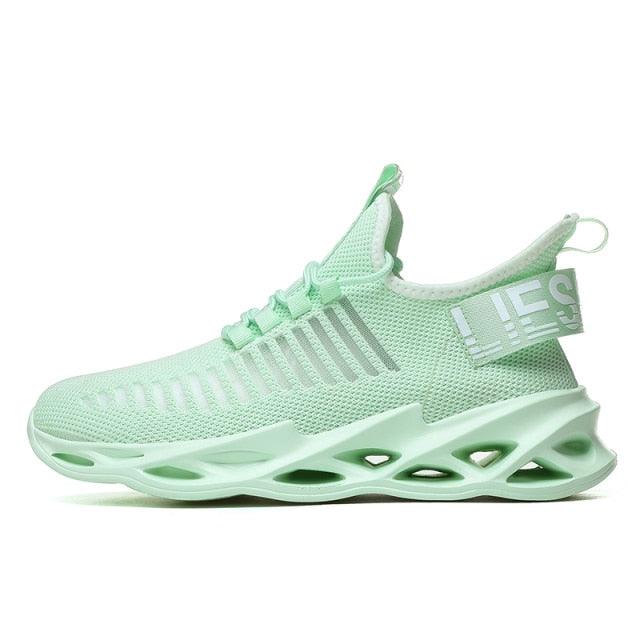 Men's Breathable Knit Blade Sneakers - Sporty Casual Running Shoes