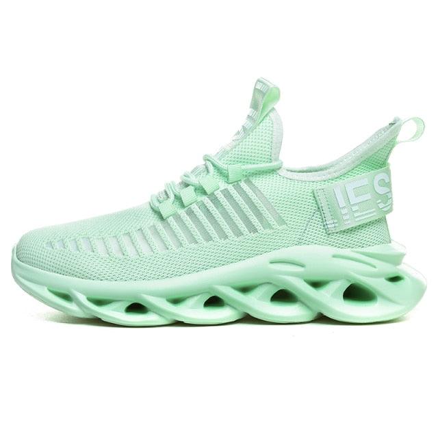Men's Breathable Knit Blade Sneakers - Sporty Casual Running Shoes