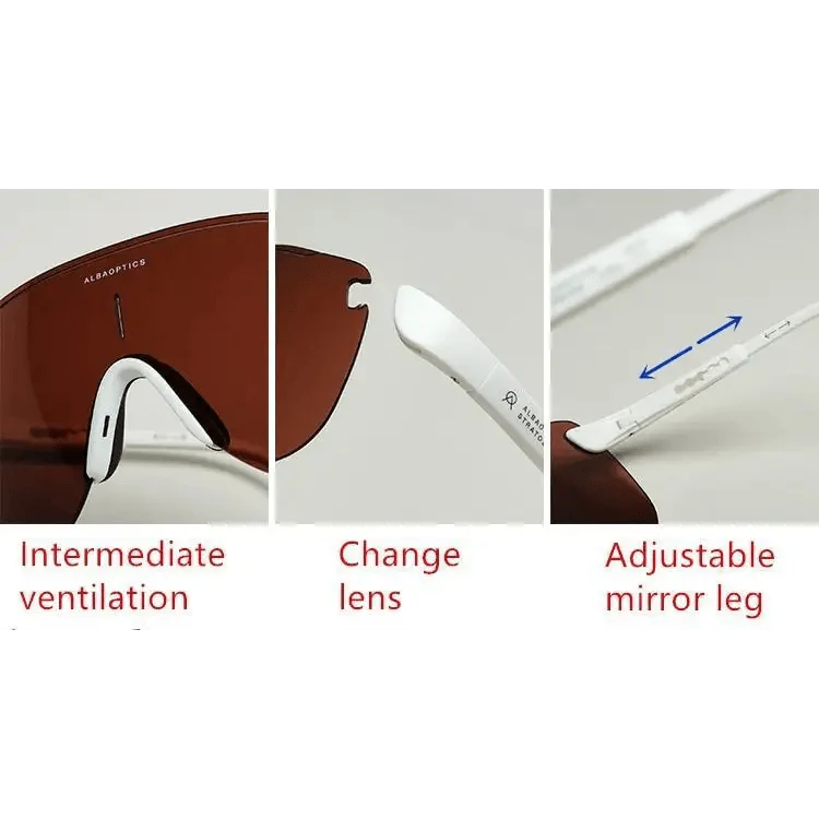 Minimalist Sport Cycling Sunglasses with Adjustable Mirror Legs