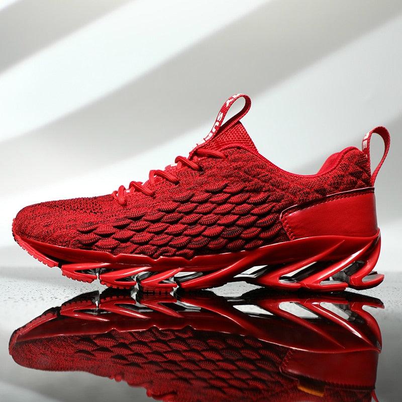Men's athletic walking sneakers with breathable upper and cushioned honeycomb insole.