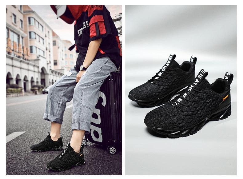 Men's Breathable Athletic Walking Sneakers with Honeycomb Cushion