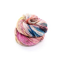 Sport Weight Recycled Silk Yarn in Pink Orange and Cream