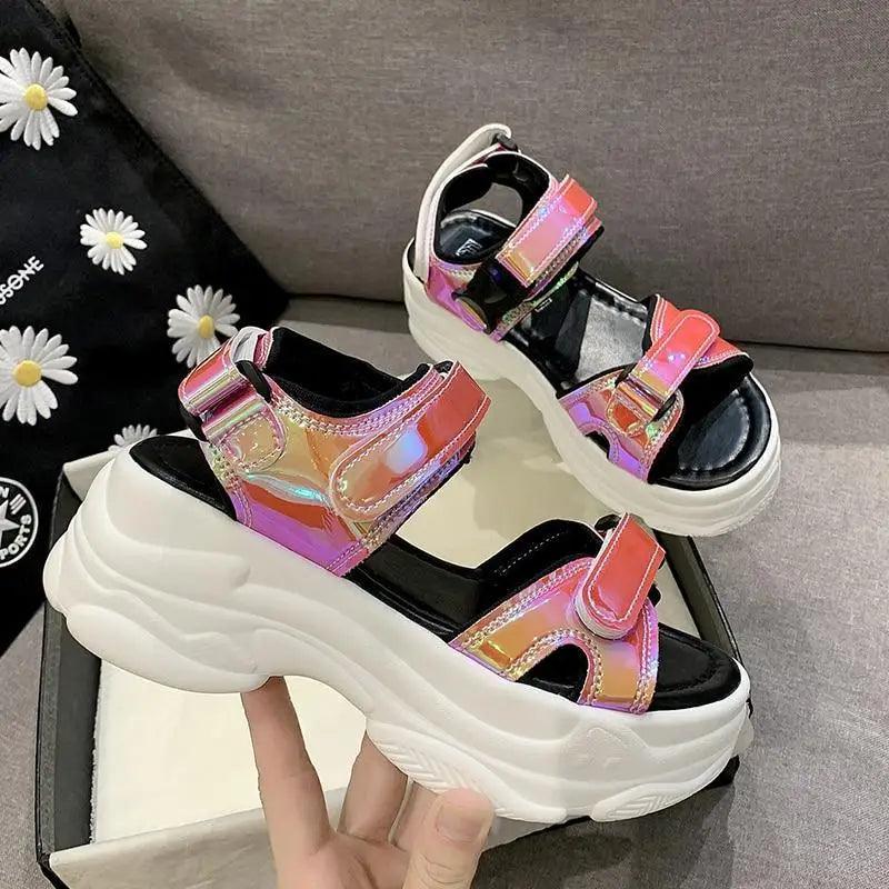 Sporty Women's Colorful Sandals, Y2K Fashion Beach Sandals