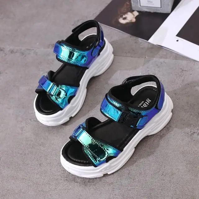 Sporty Y2K-style colorful beach sandals for women by HION SPORTS.