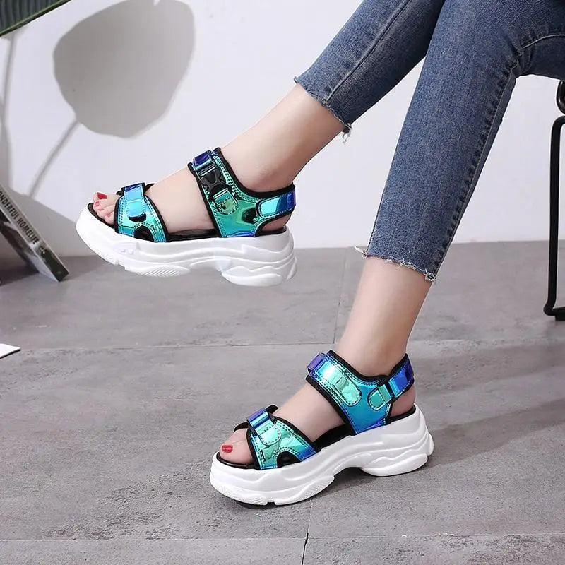 Sporty Women's Colorful Sandals, Y2K Fashion Beach Sandals