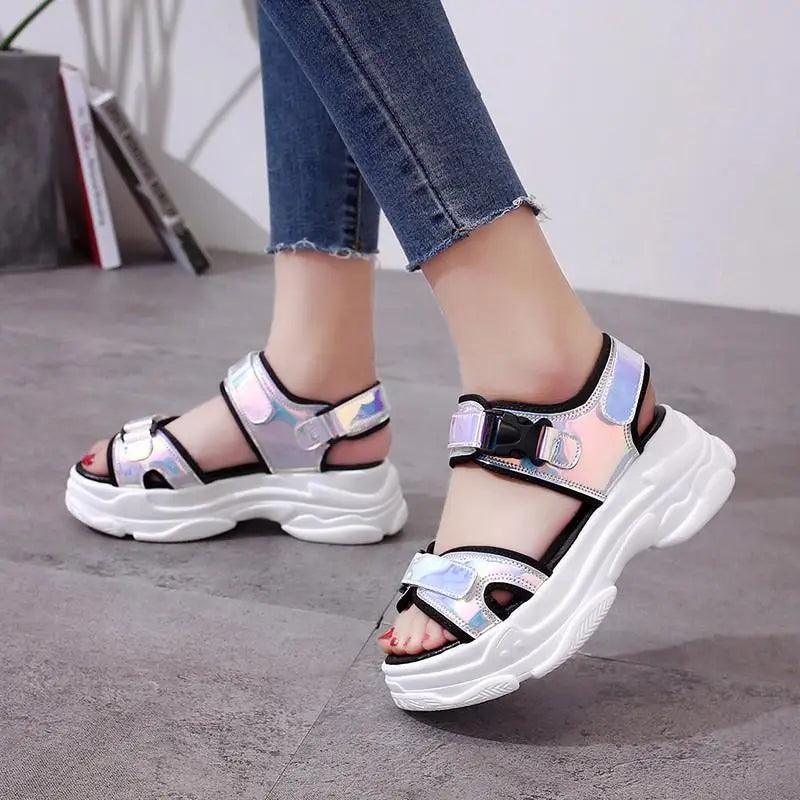 Sporty Women's Colorful Sandals, Y2K Fashion Beach Sandals