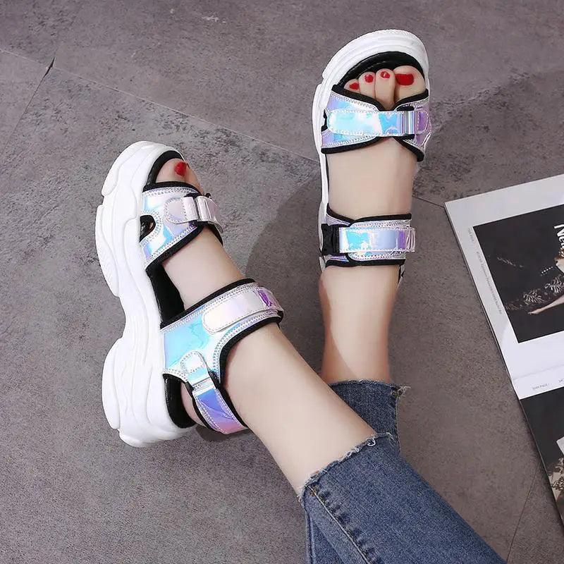 Sporty Women's Colorful Sandals, Y2K Fashion Beach Sandals