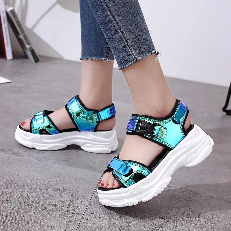 Sporty Women's Colorful Sandals, Y2K Fashion Beach Sandals