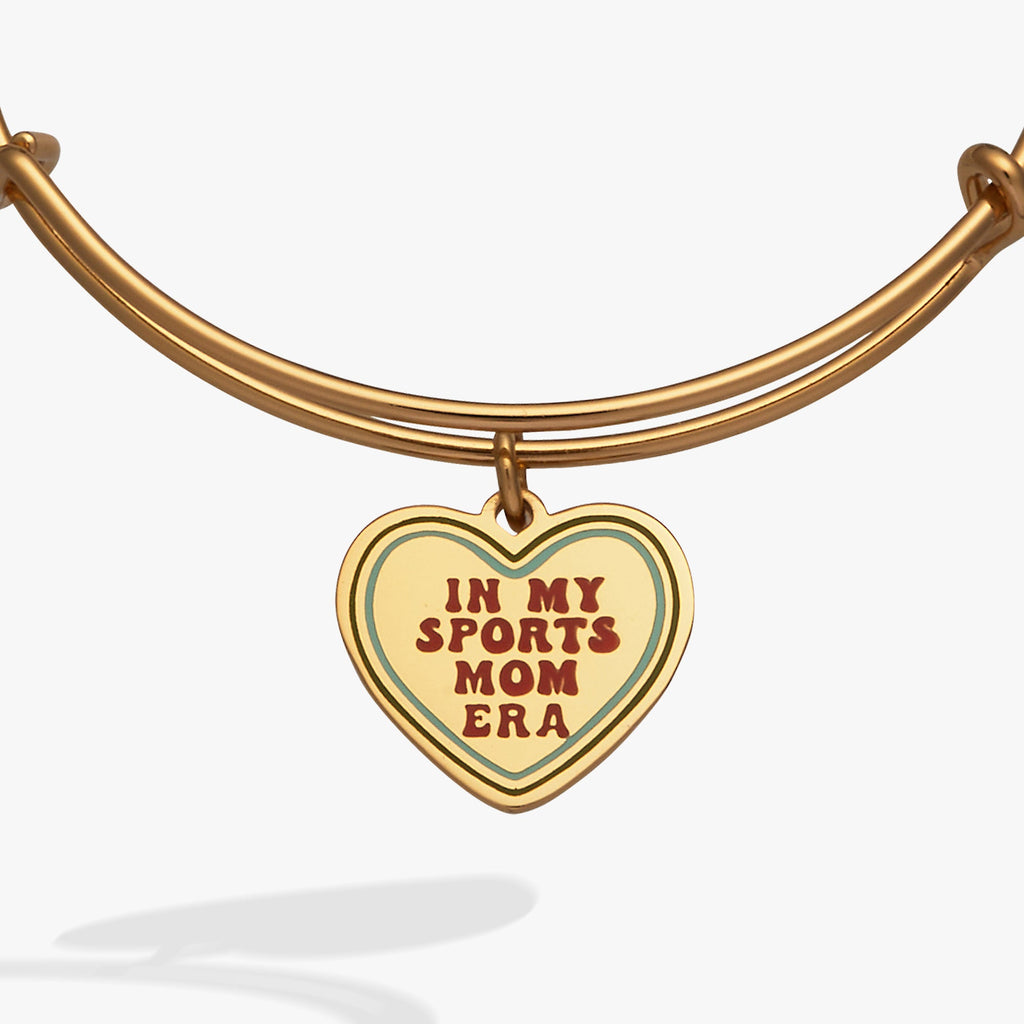 In My Sports Mom Era Heart Charm Expandable Wire Bangle
