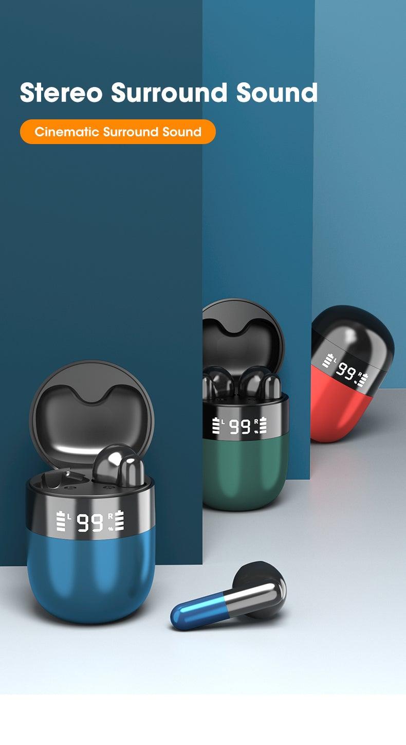 Wireless Bluetooth 5.0 Sweatproof Earbuds with LED Charging Case