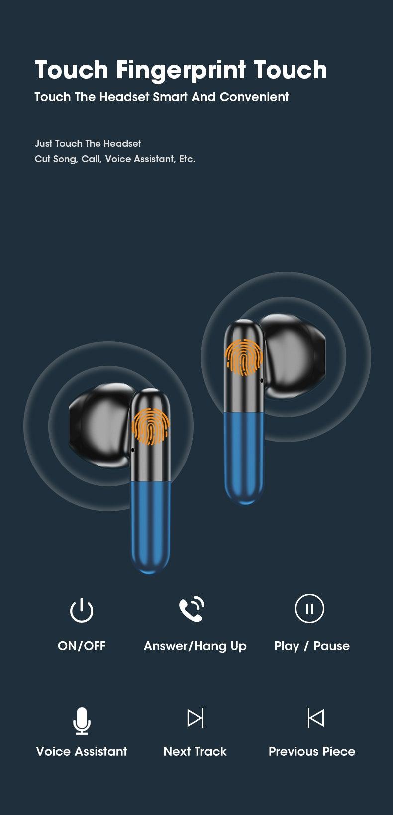 Wireless Bluetooth 5.0 Sweatproof Earbuds with LED Charging Case