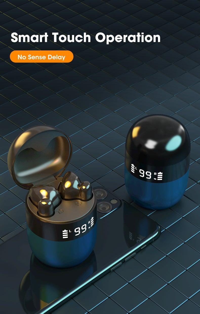 Wireless Bluetooth 5.0 Sweatproof Earbuds with LED Charging Case