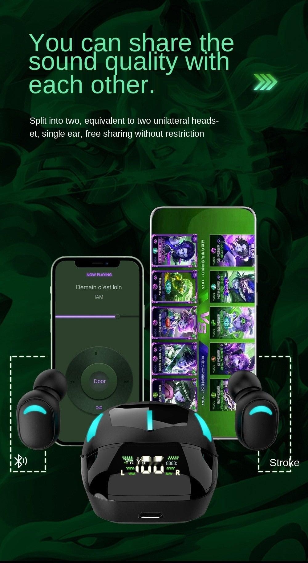 Bluetooth 5.1 Wireless Earbuds with LED Display & Charging Case