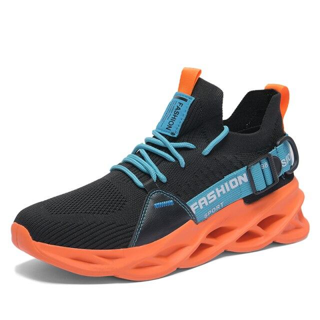Men's White Blade Sole Running & Casual Gym Sneakers