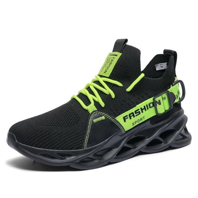 Men's White Blade Sole Running & Casual Gym Sneakers