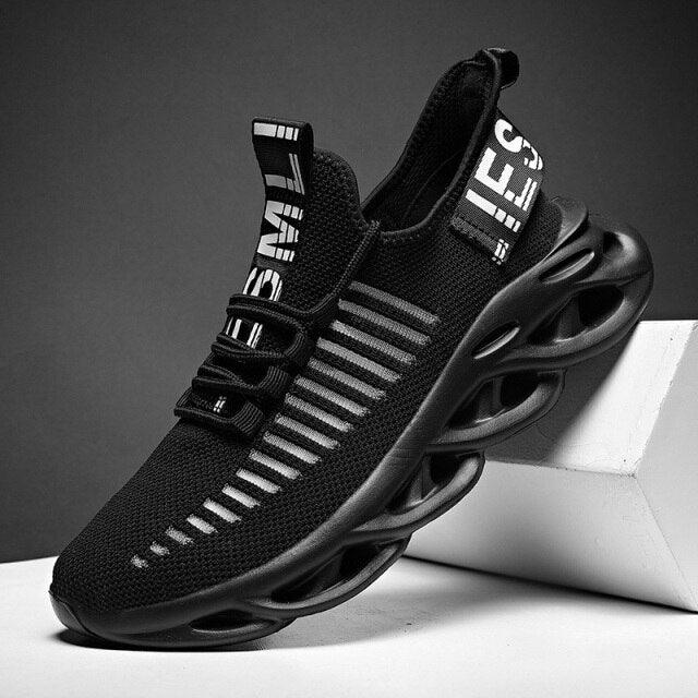 Men's White Blade Sole Running & Casual Gym Sneakers