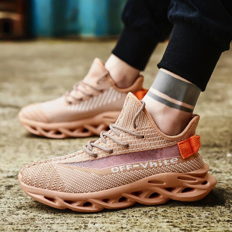 Men's White Blade Sole Running & Casual Gym Sneakers