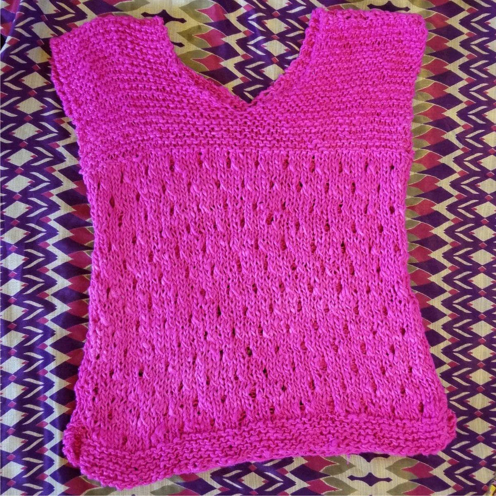 Spring Fling Tee Knitting Kit – Vibrant Fuchsia Bohemian Knit Tee