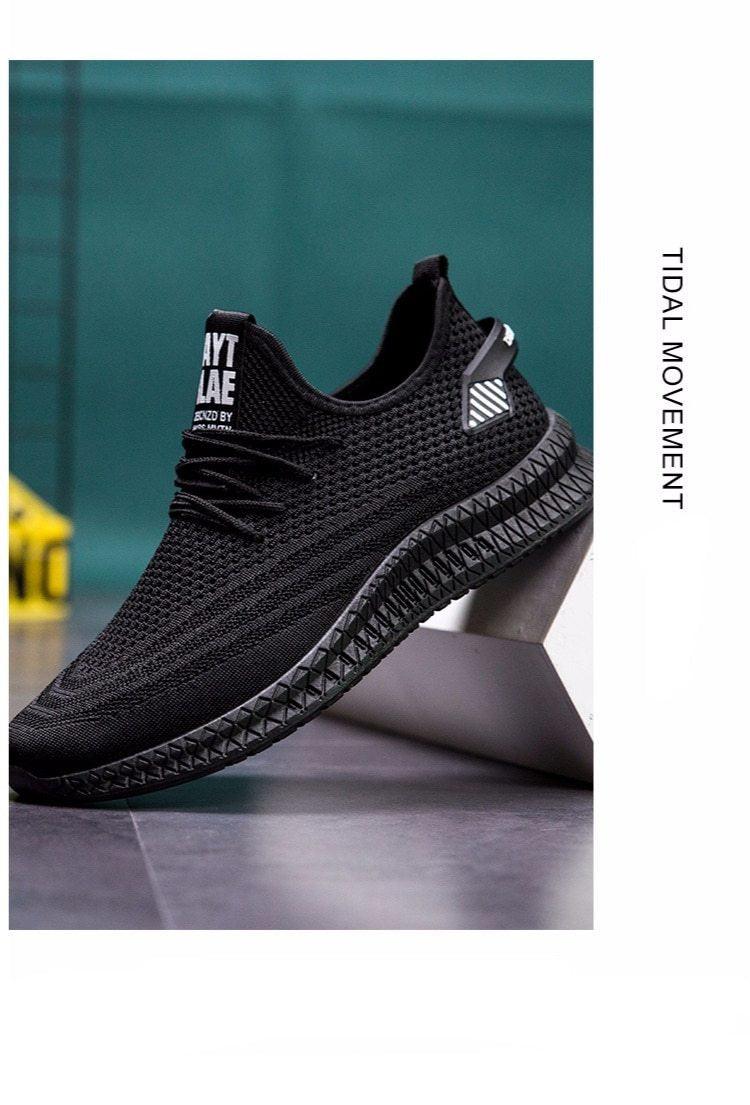 Men's White Mesh Breathable Fashion Sneakers Lightweight Trainers