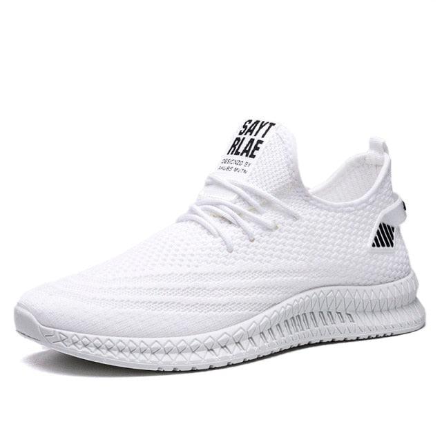 Men's White Mesh Breathable Fashion Sneakers Lightweight Trainers
