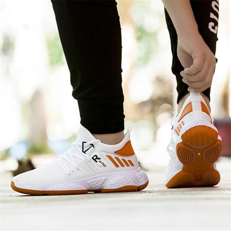 Men's White Mesh Breathable Fashion Sneakers Lightweight Trainers