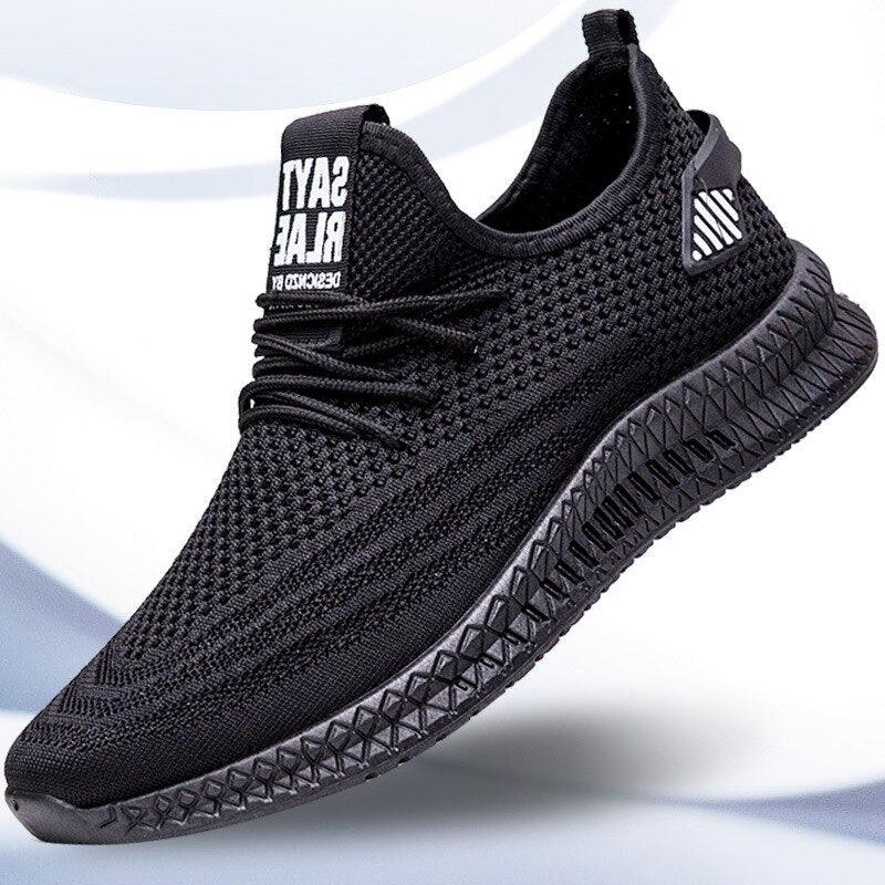 Men's White Mesh Breathable Fashion Sneakers Lightweight Trainers