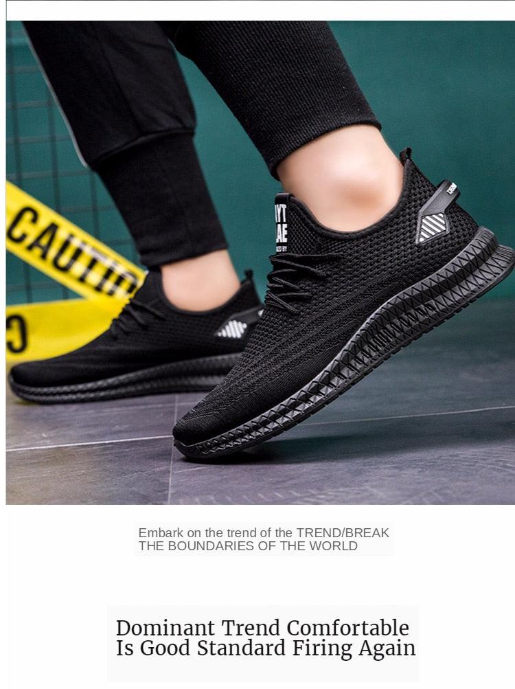Men's White Mesh Breathable Fashion Sneakers Lightweight Trainers
