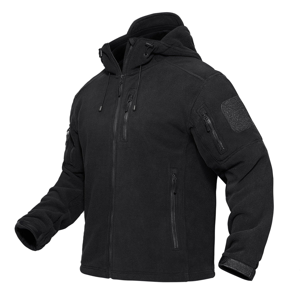 Men’s Tactical Waterproof Fleece Hooded Jacket Windproof Outdoor