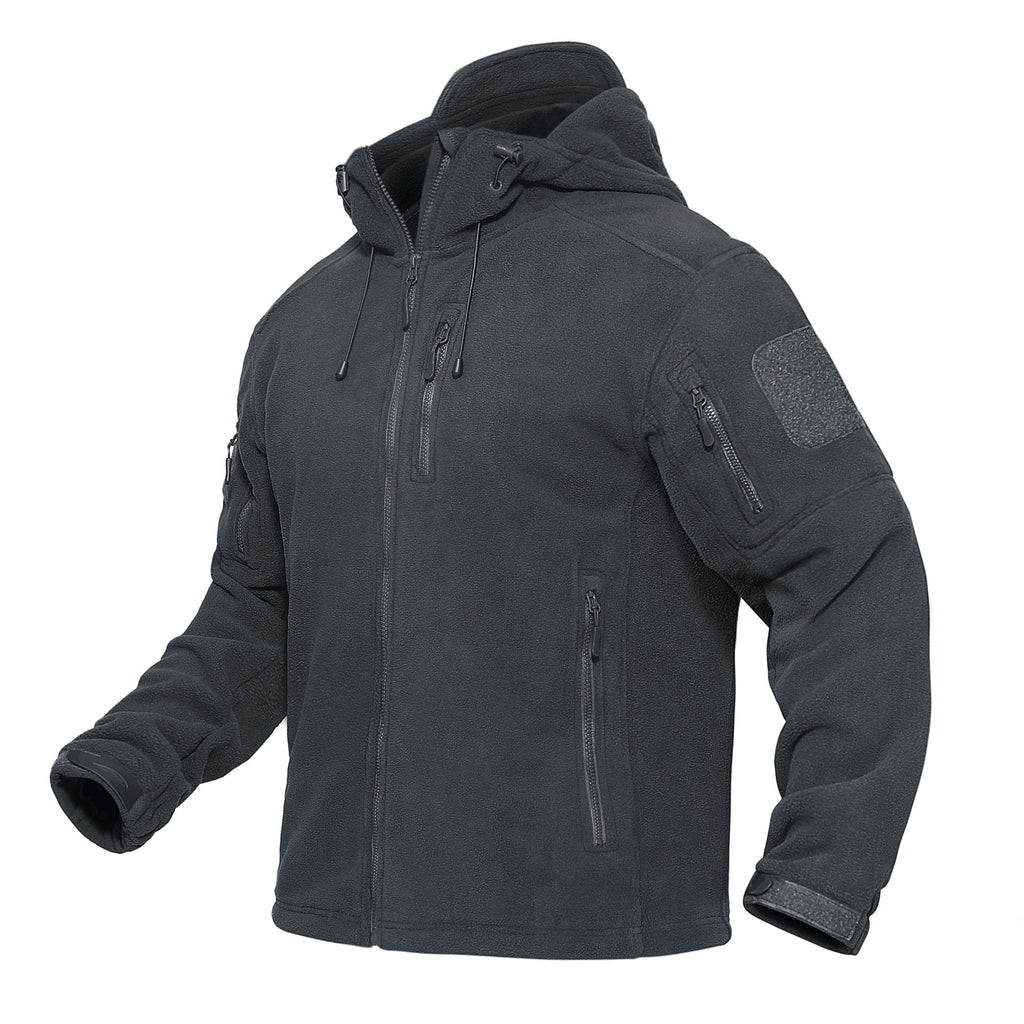 Men’s Tactical Waterproof Fleece Hooded Jacket Windproof Outdoor