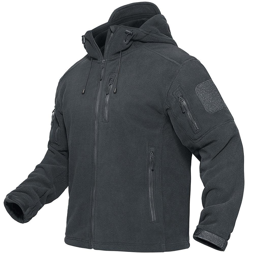 Men’s Tactical Waterproof Fleece Hooded Jacket Windproof Outdoor