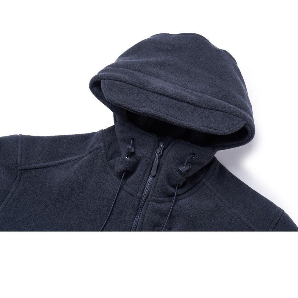 Men’s Tactical Waterproof Fleece Hooded Jacket Windproof Outdoor