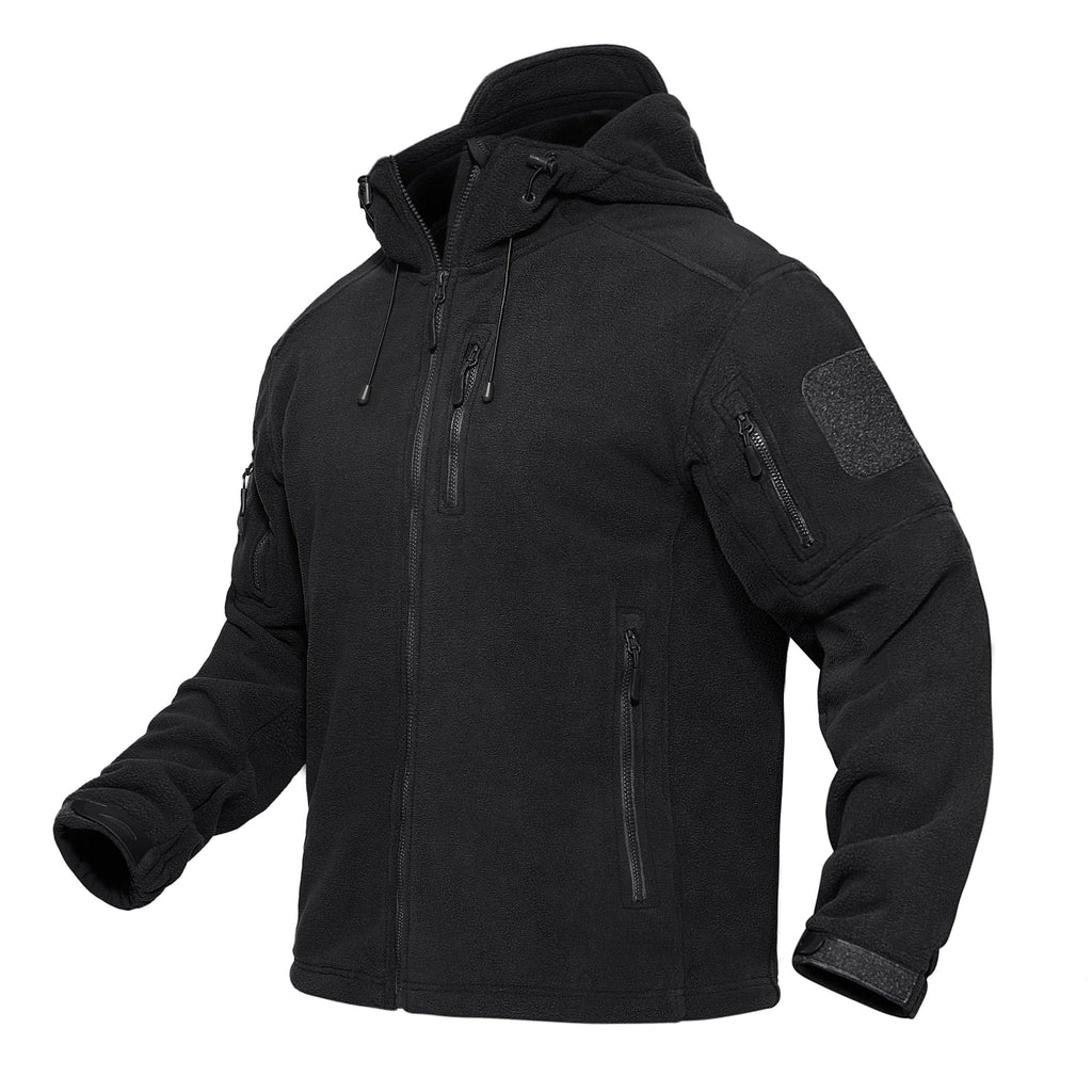 Men’s Tactical Waterproof Fleece Hooded Jacket Windproof Outdoor