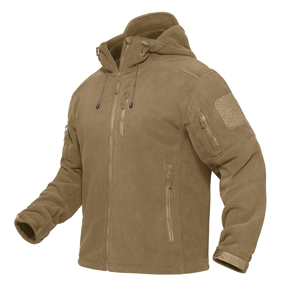 Men’s Tactical Waterproof Fleece Hooded Jacket Windproof Outdoor