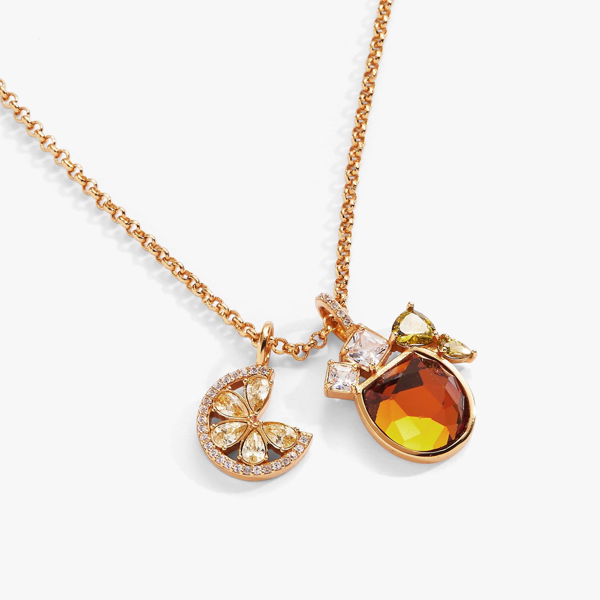 Gold Aperol Spritz Charm Necklace for Summer Jewelry