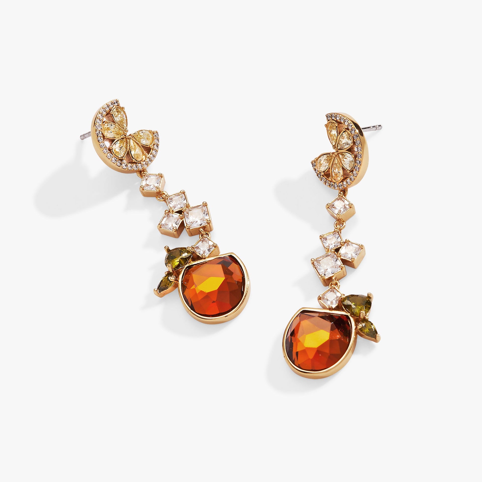 Spritz O Clock Statement Drop Earrings with Crystal Accents