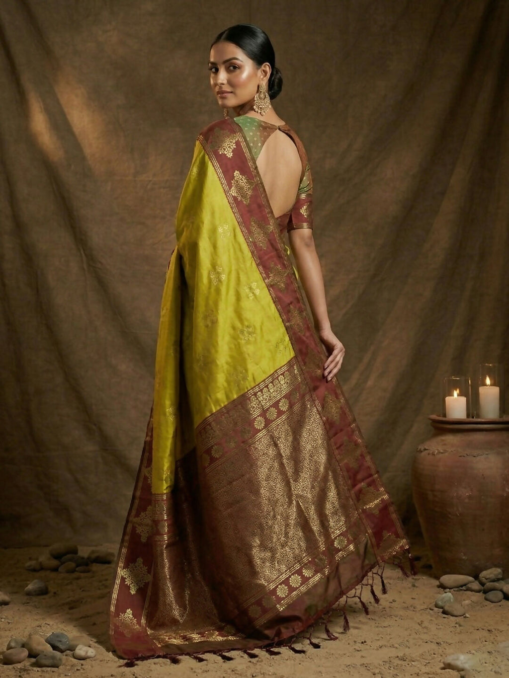 Mustard Soft Silk Saree with Matching Blouse Piece