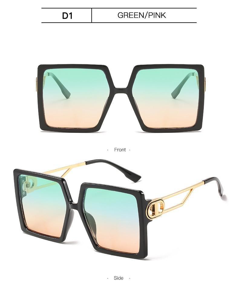 Oversized Flat Top Square Fashion Sunglasses for Women & Men