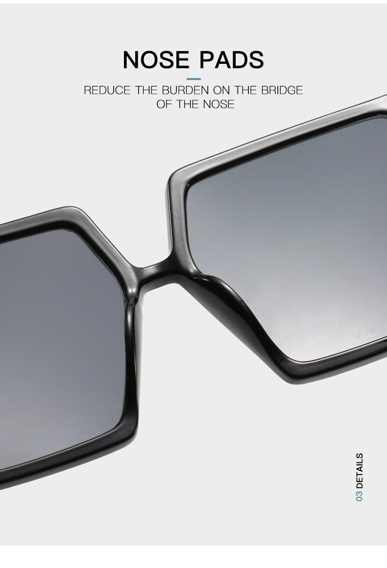 Oversized Flat Top Square Fashion Sunglasses for Women & Men