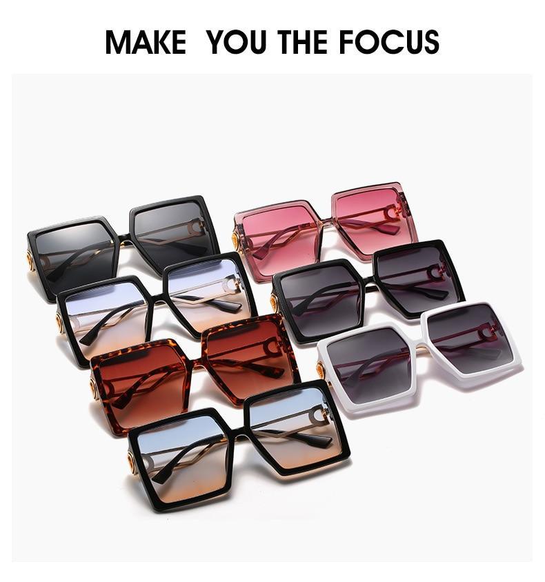 Oversized Flat Top Square Fashion Sunglasses for Women & Men